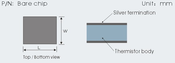Microplaquetas do termistor da elevada precisão NTC com tamanho diferente (microplaquetas desencapadas) 0