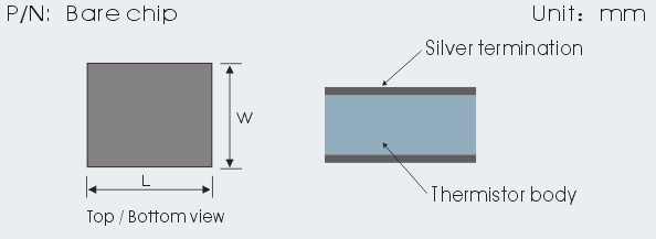 Microplaquetas do termistor da elevada precisão NTC com tamanho diferente (microplaquetas desencapadas) 0