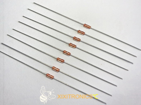 Termistor encapsulado axial do vidro chumbado NTC para a direção ajudada poder MF58 100K 3950 séries