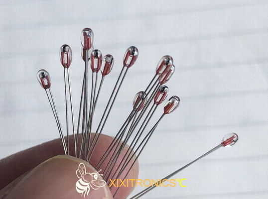 Chip Thermistors revestido de vidro radial para a série de AIRMATIC MF57 com tamanho principal 1.6mm &amp; 2.3mm