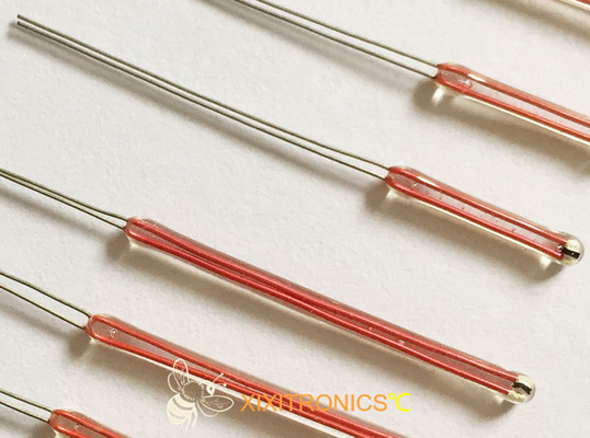 Termistor de vidro do ntc 3950 da série do termistor MF60 do vidro NTC da ponta de prova 1KΩ-2.3 MΩ